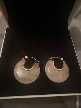 Marshalls Gold and light pink Hoop Drop Earrings